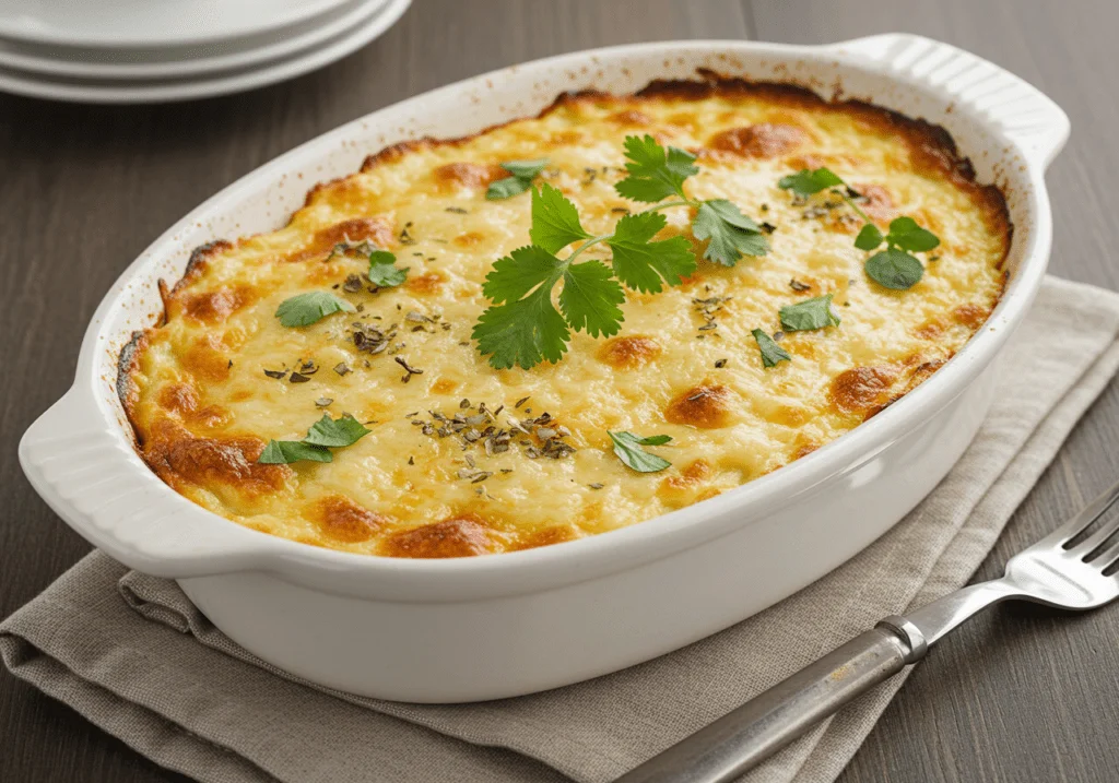 Escondidinho de Carne Seca au gratin, ideal para uma refeição deliciosa.