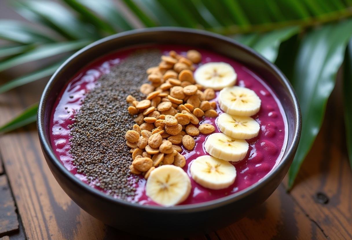 Finished Açaí na Tigela Energizante do Norte, a refreshing and energizing Brazilian dish.