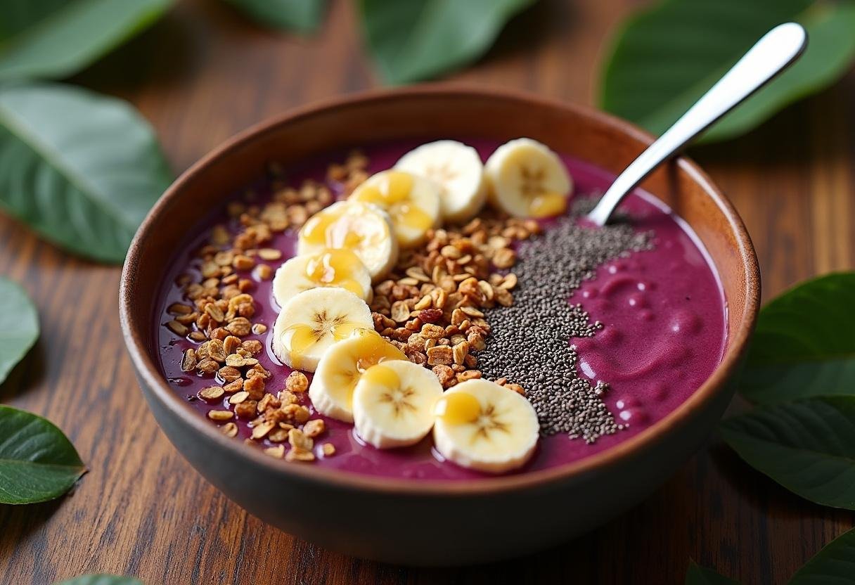 Finished Açaí na Tigela Energizante do Norte, a refreshing and energizing Brazilian dish.