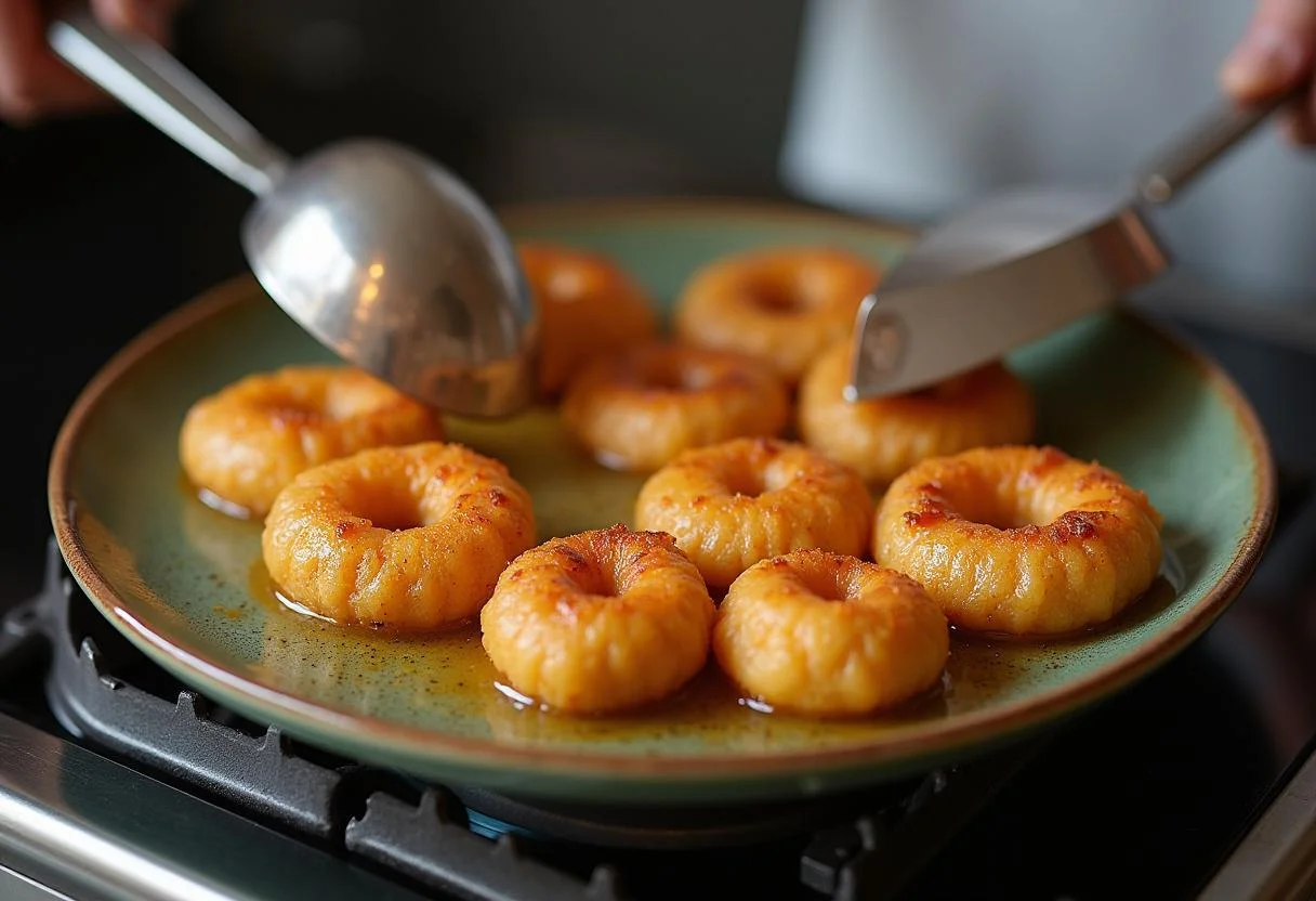 Acarajés fritos e dourados prontos para servir, parte da receita Acarajé Baiano Saboroso.