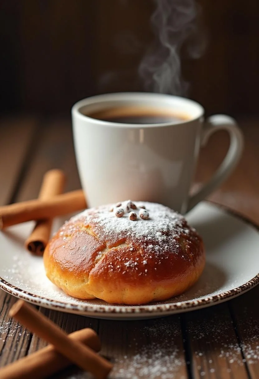 Bolinho de Chuva Aconchegante crocante com açúcar de confeiteiro, perfeito para um lanche aconchegante.