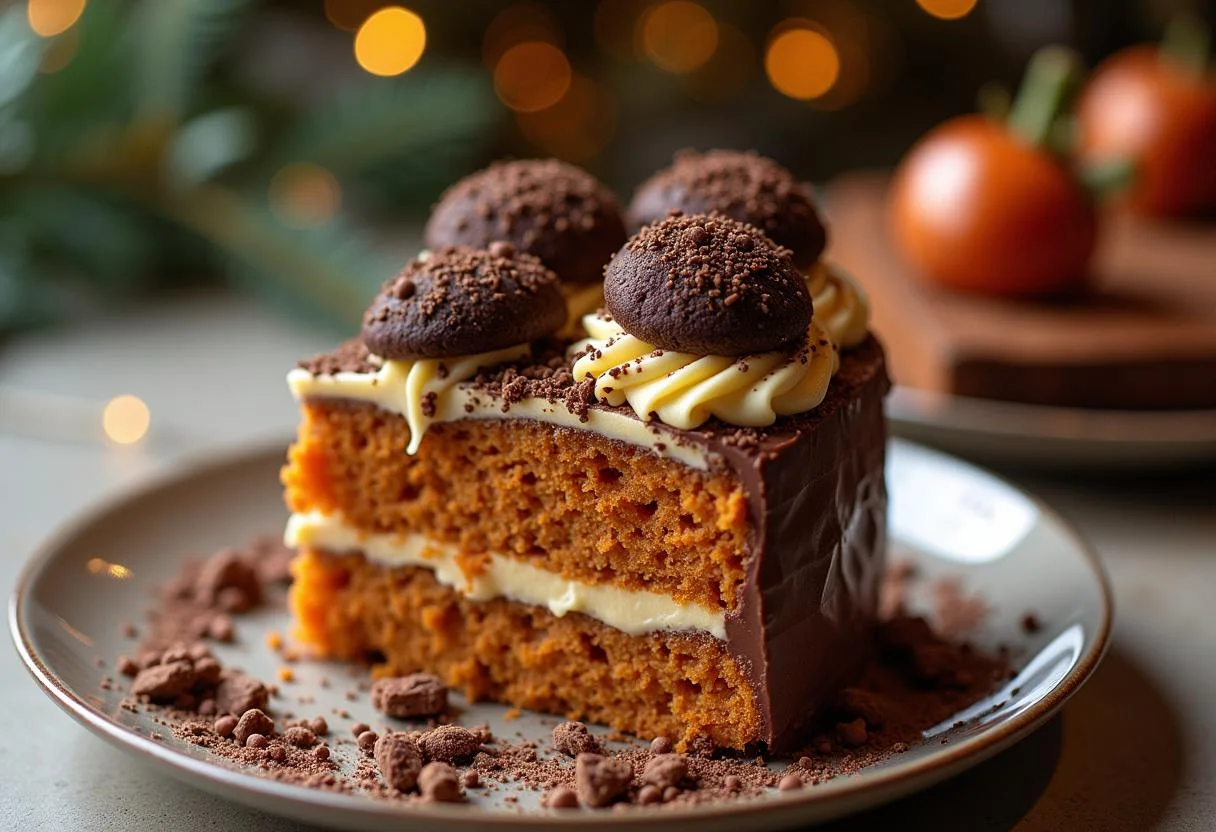 Bolo de Cenoura com cobertura de brigadeiro, perfeito para qualquer ocasião especial.