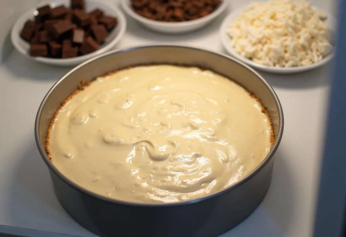 Forma de Bolo de Coco Gelado sendo colocada na geladeira para firmar.