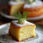 Fatia de Bolo de Fubá com Erva-Doce, perfeita para servir em um café da manhã.