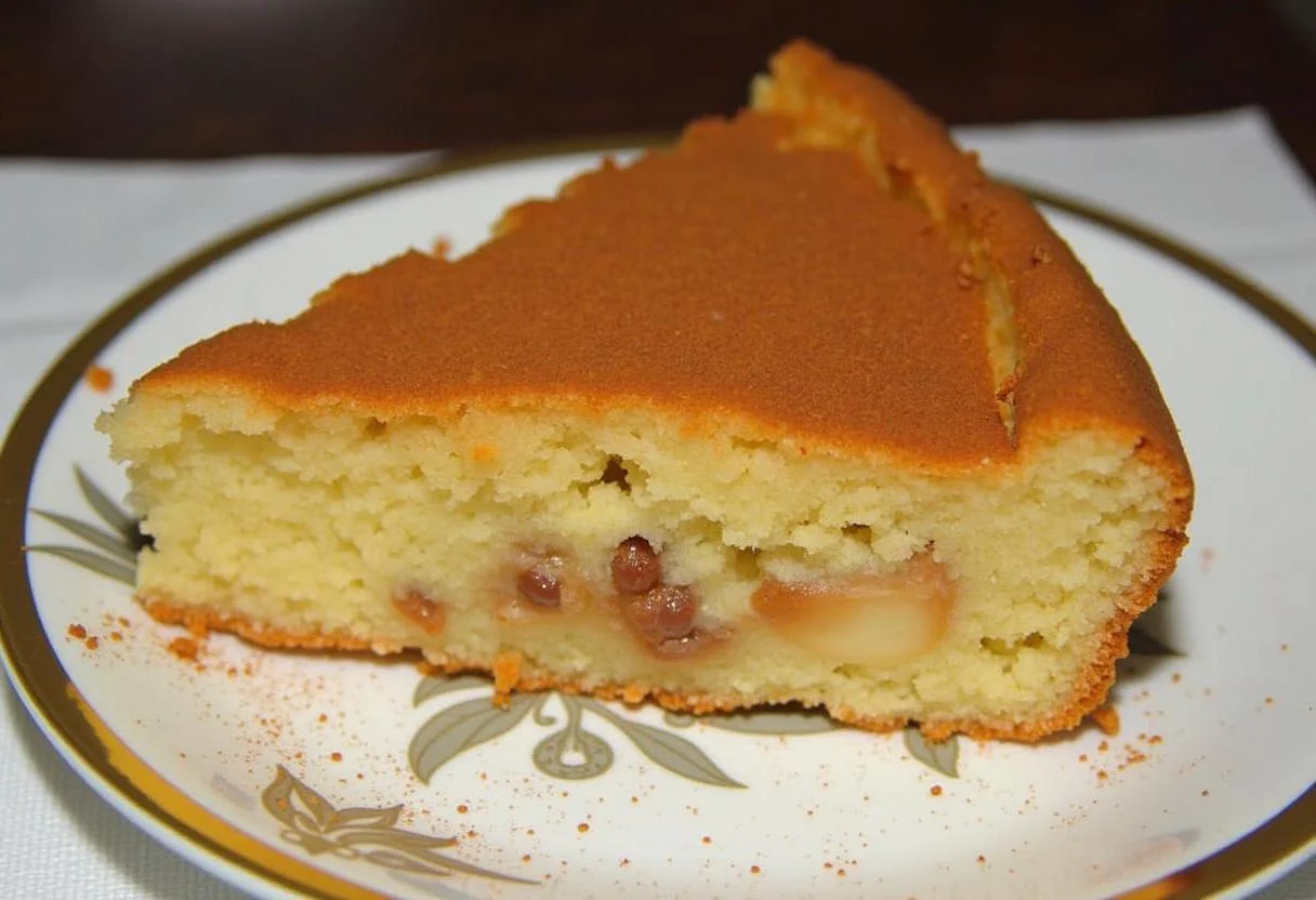 Fatias de Bolo de Maçã com Canela, pronto para servir em uma mesa aconchegante.