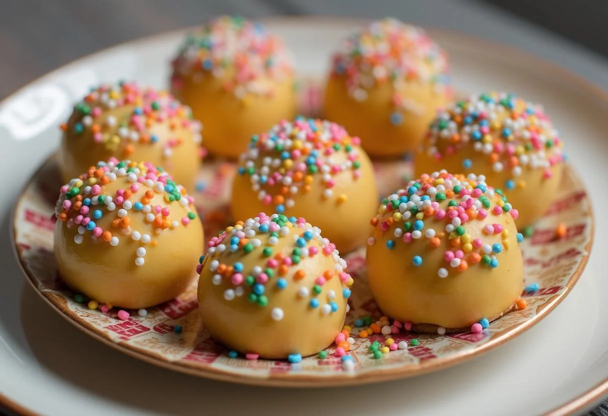 Brigadeiro Gourmet Cremoso finalizado em um prato decorativo.