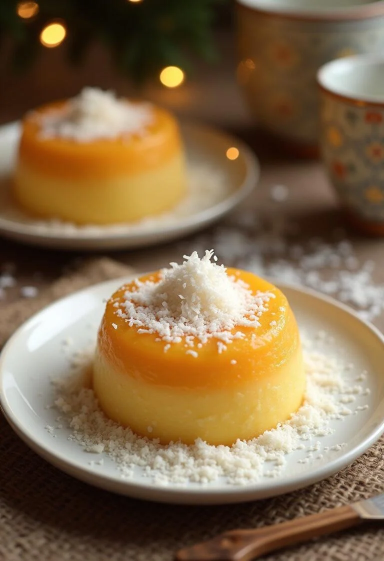 Doce de abóbora com coco finalizado, delicioso e decorado, ideal para qualquer ocasião.