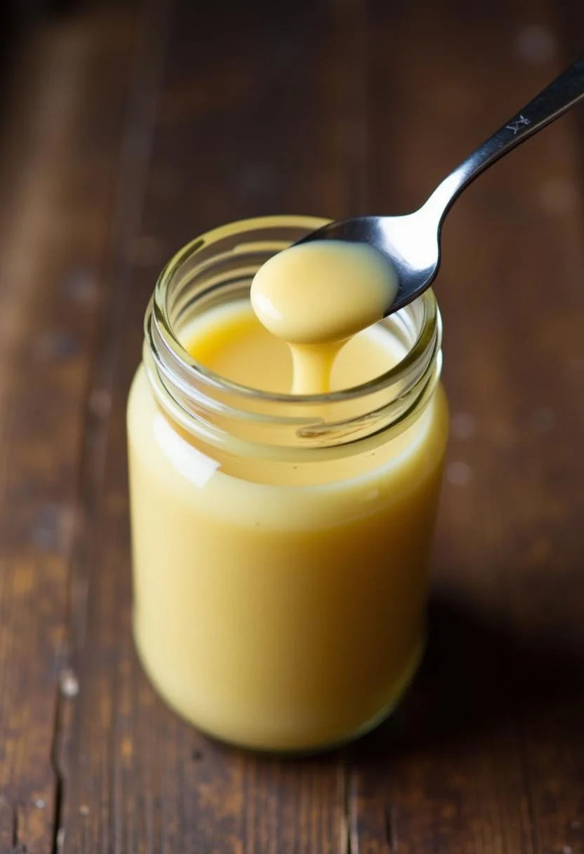 Doce de Leite Caseiro Cremoso fresco em um pote, perfeito para degustação.