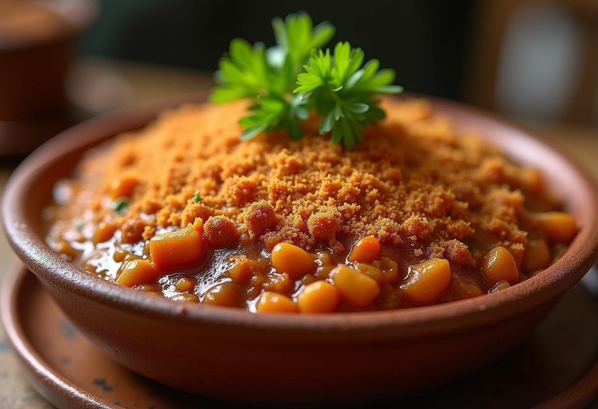 Escondidinho de carne seca com purê encorpado, dourado e crocante, pronto para servir.