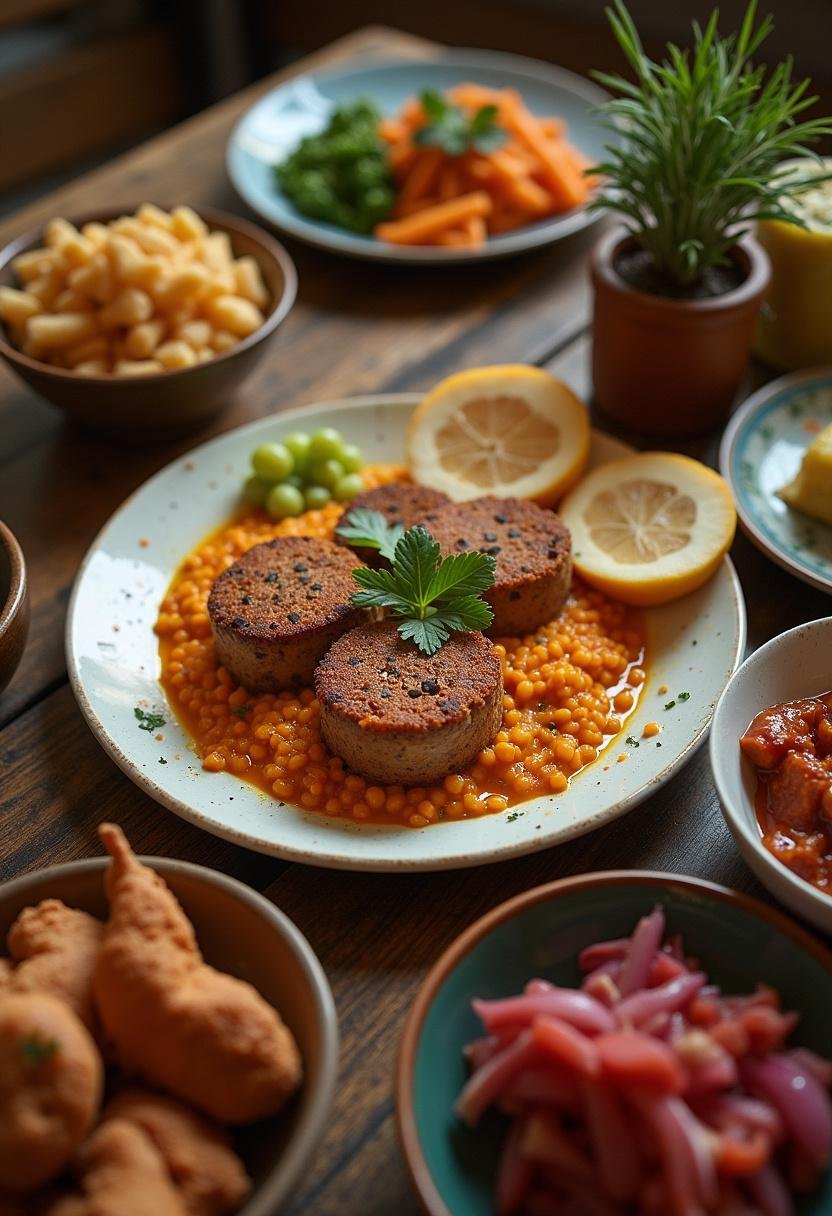 Completed Feijão Tropeiro Completo beautifully presented, perfect for a traditional Brazilian feast.