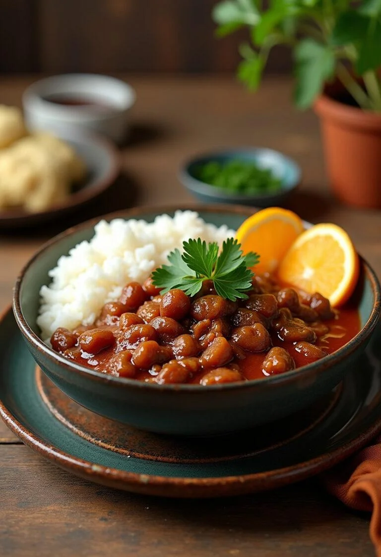 Delicious bowl of Feijoada Tradicional Irresistível garnished for serving.