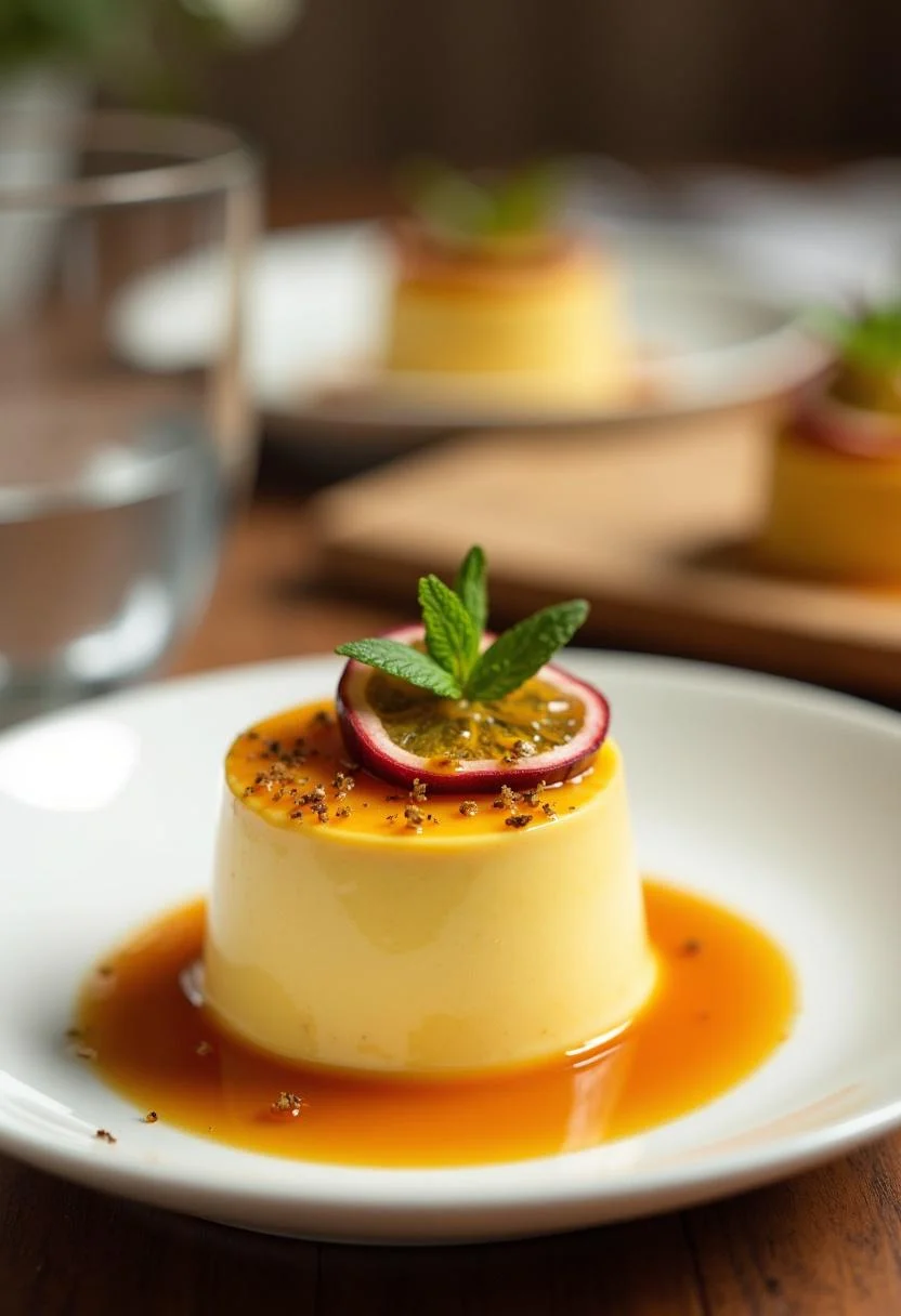 Delicious and refreshing Passion Fruit Mousse served with garnishes, perfect for a summer dessert.