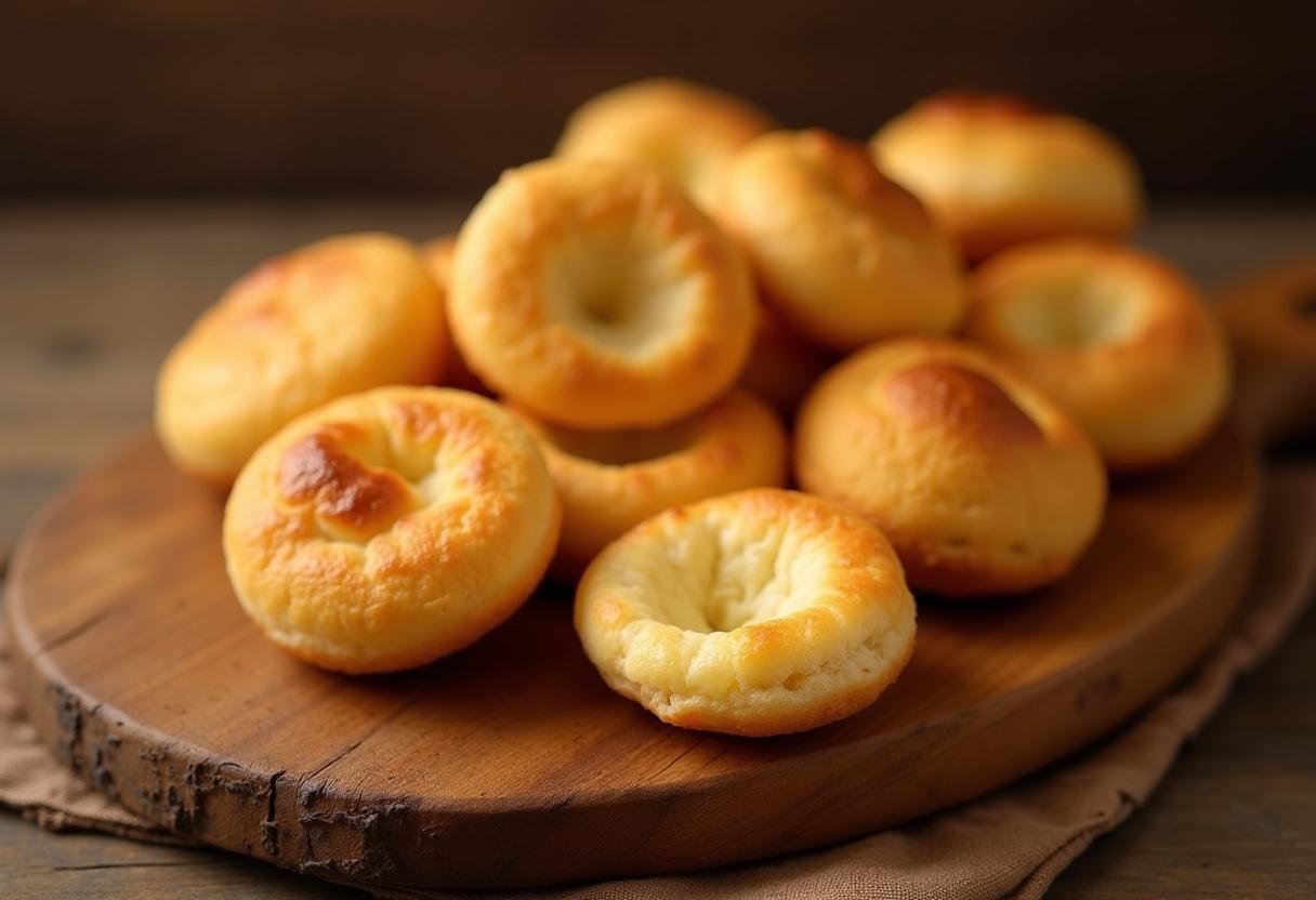 Pão de Queijo Crocante perfeito, dourado e crocante por fora, macio por dentro.