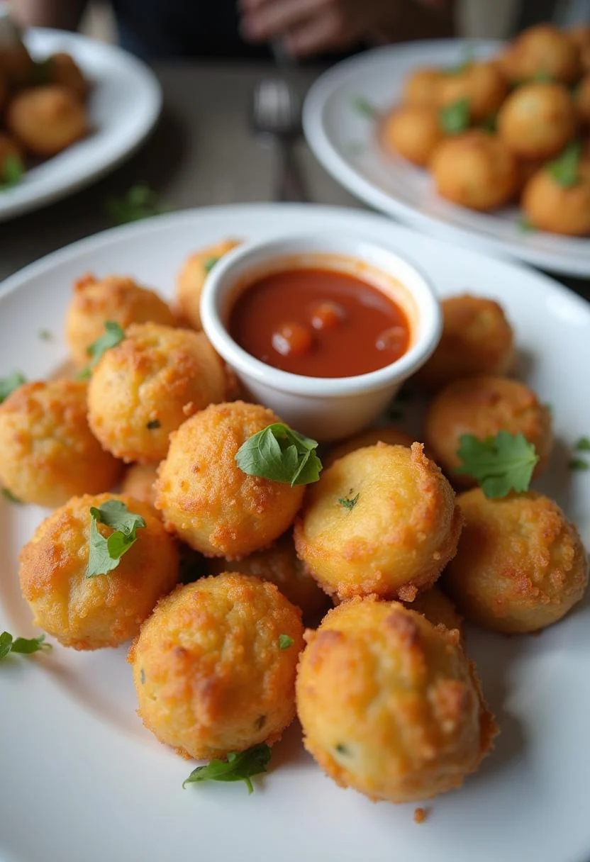 Pastel de feira crocante frito, servido com salsa, ideal para festas e piqueniques.