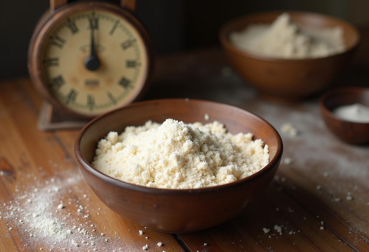 Ingredientes para Quebra-Queixo do Interior Mineiro, incluindo farinha de mandioca e açúcar.