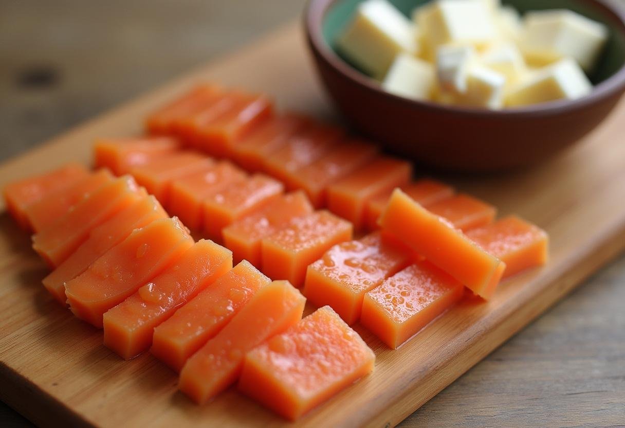 Guava paste and Minas cheese prepared for making Romeu e Julieta.