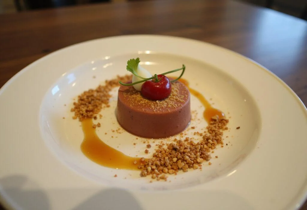 Delicious Sagu de Suco de Uva dessert with grape syrup and nuts, showcasing traditional Gaucha flavors.