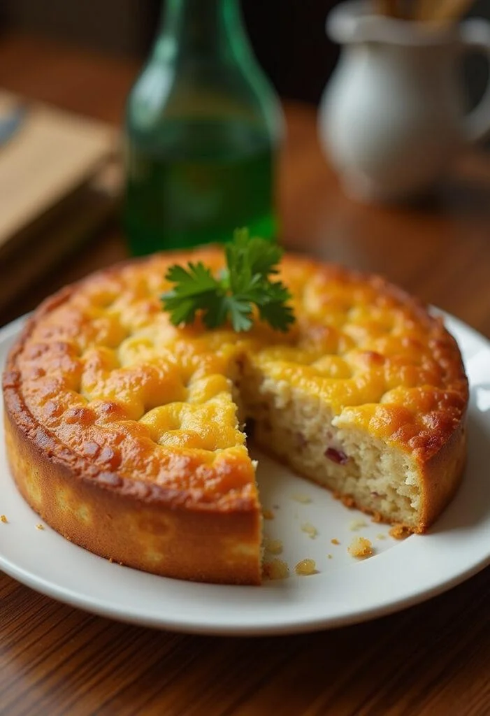 Torta de Frango com Catupiry dourada, perfeita para servir em qualquer refeição.
