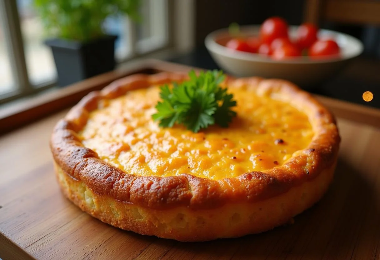 Torta de Frango com Catupiry dourada, perfeita para servir em qualquer refeição.