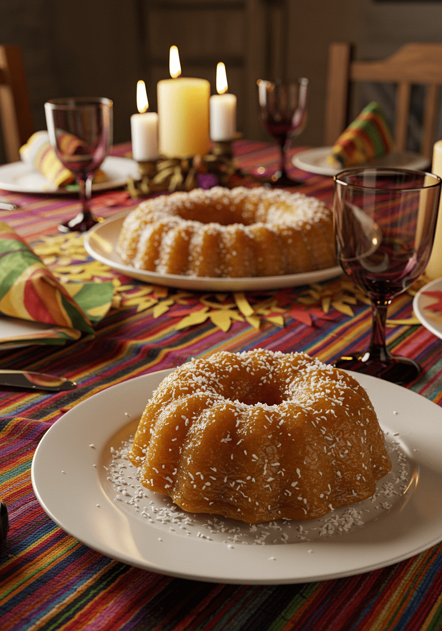 Doce de abóbora com coco finalizado, delicioso e decorado, ideal para qualquer ocasião.