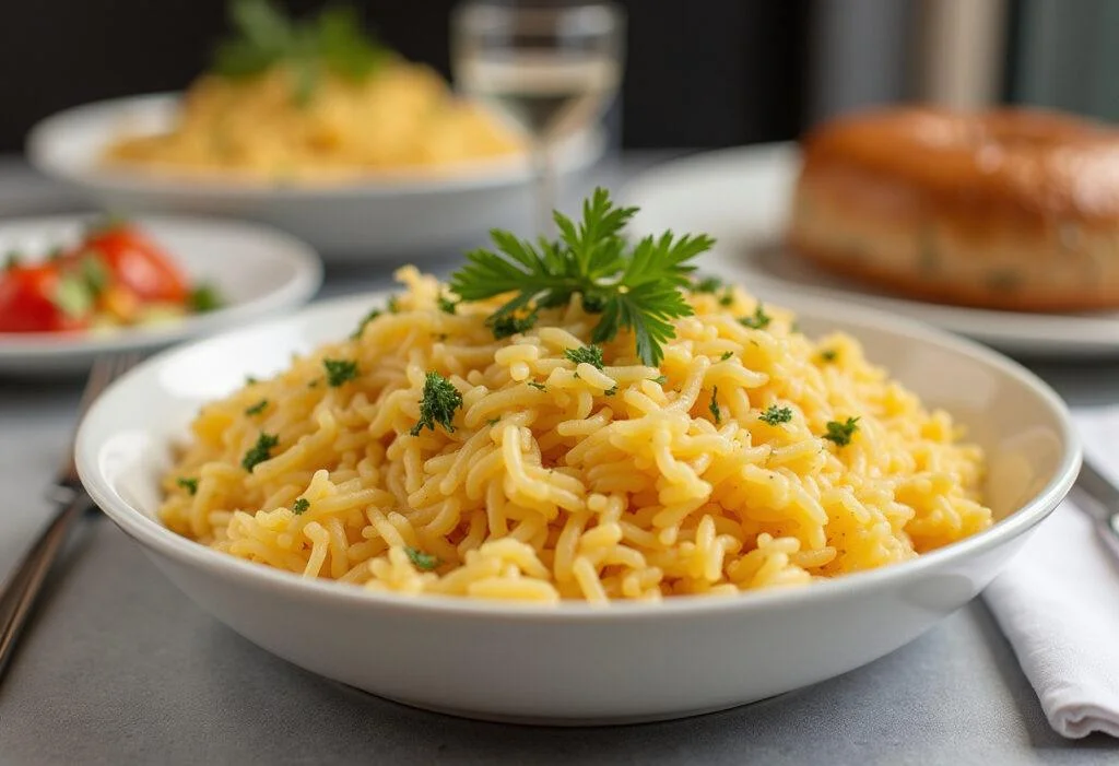 Fluffy Arroz Cristal Soltinho served to enjoy with vibrant sides, ideal for any meal.