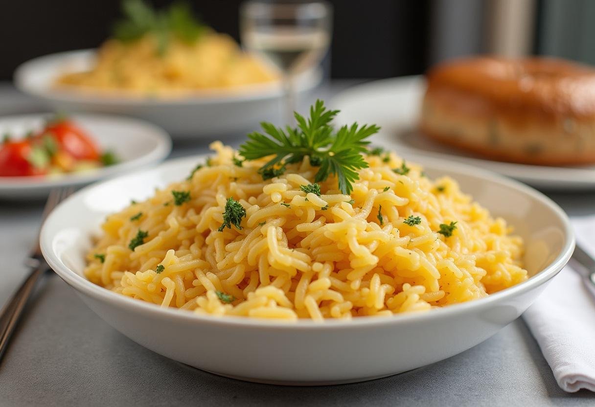 Fluffy Arroz Cristal Soltinho served to enjoy with vibrant sides, ideal for any meal.