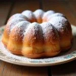 Bolo com goiabada da zelia perfeitamente assado com açúcar de confeiteiro, ideal para servir.