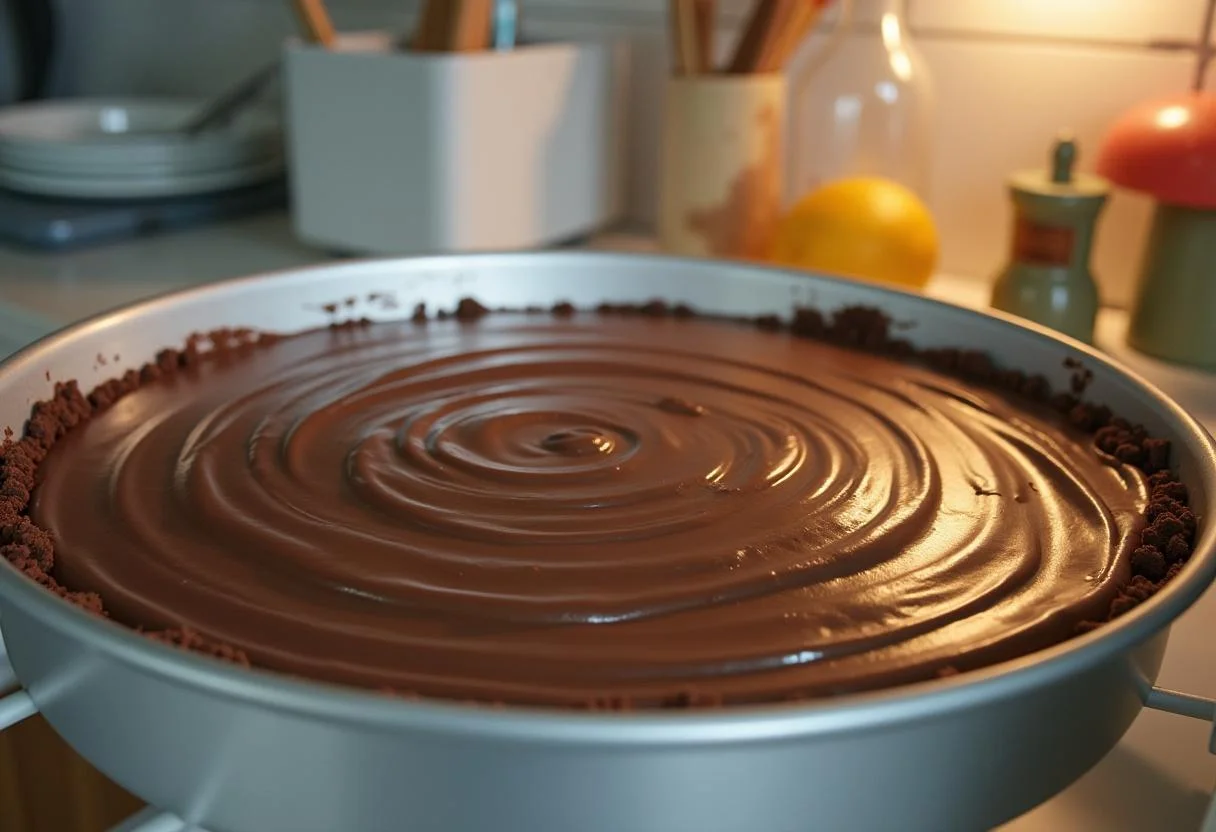 Bombom Charge Caseiro Crocante sendo refrigerado para firmar a camada de chocolate.
