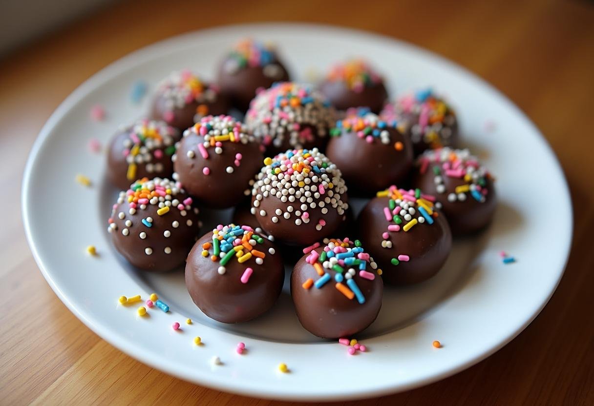 Delicious brigadeiro vegano de biomassa ready to serve, perfect for a vegan treat.