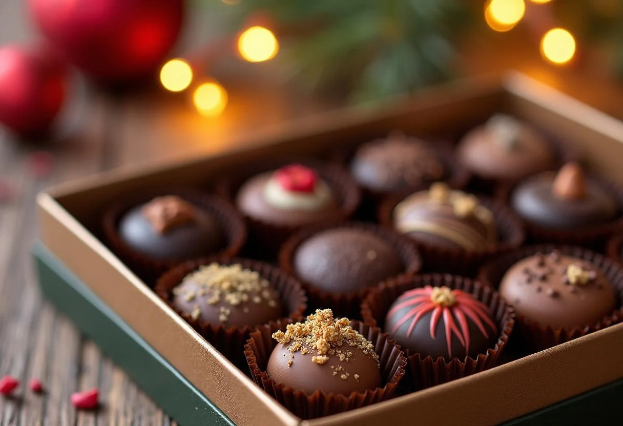 Caixa de Chocolate Trento finalizada com diversos sabores, pronta para ser apreciada.