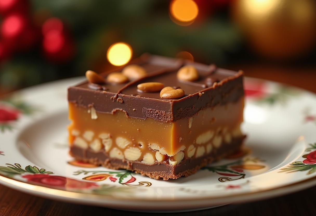 Barrinha de Snickers Chocolate Caseiro finalizada, perfeita para servir e desfrutar.