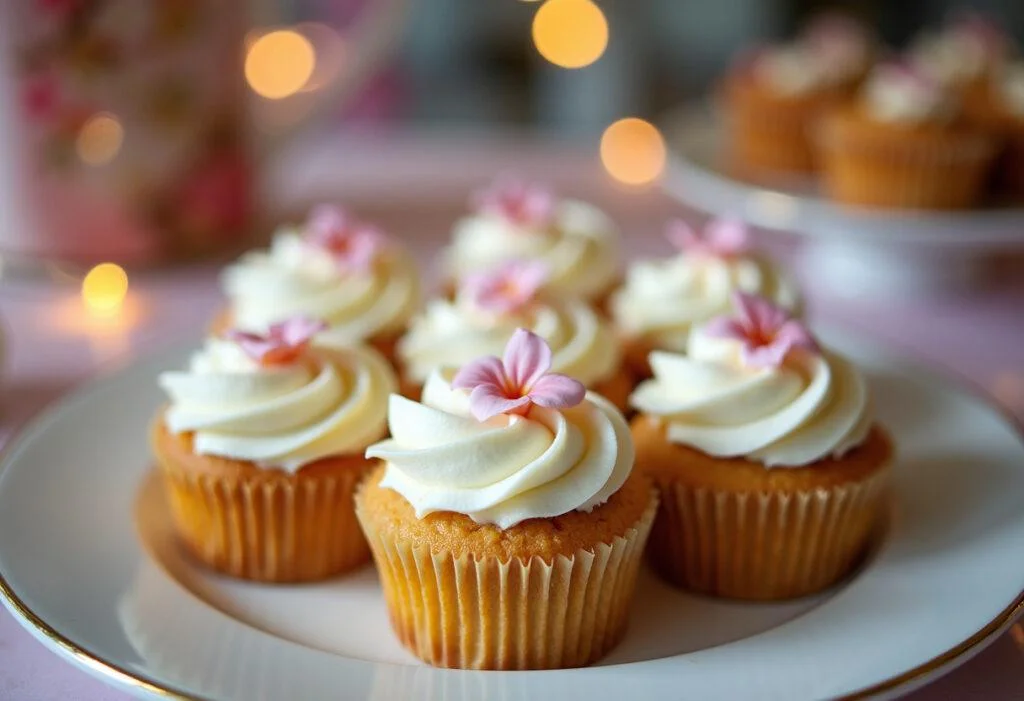 Decorated flor copo de leite cupcakes, perfect for rua jardim decoration.