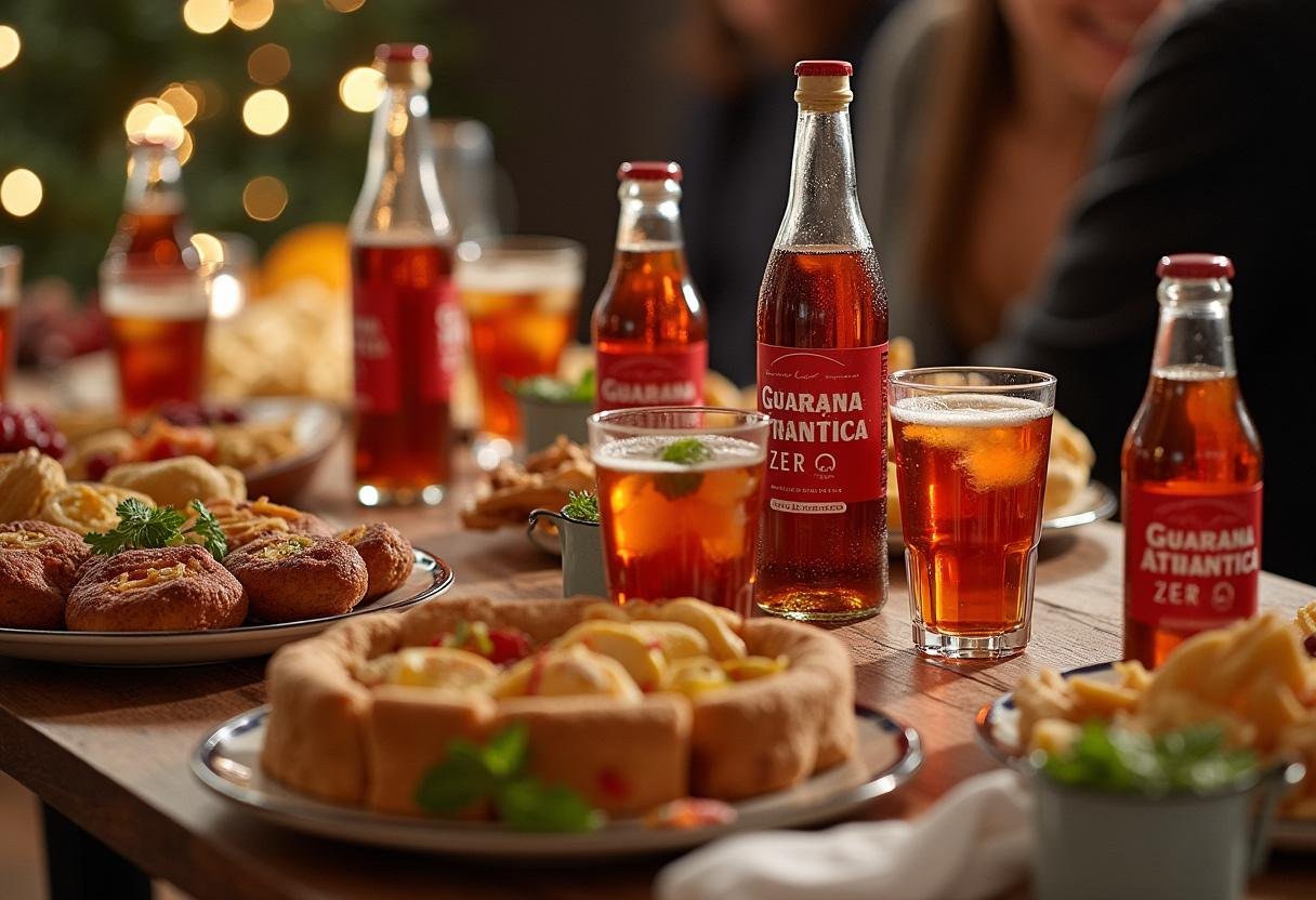 Stunning display of Guarana Antarctica Zero with snacks for a festive celebration.