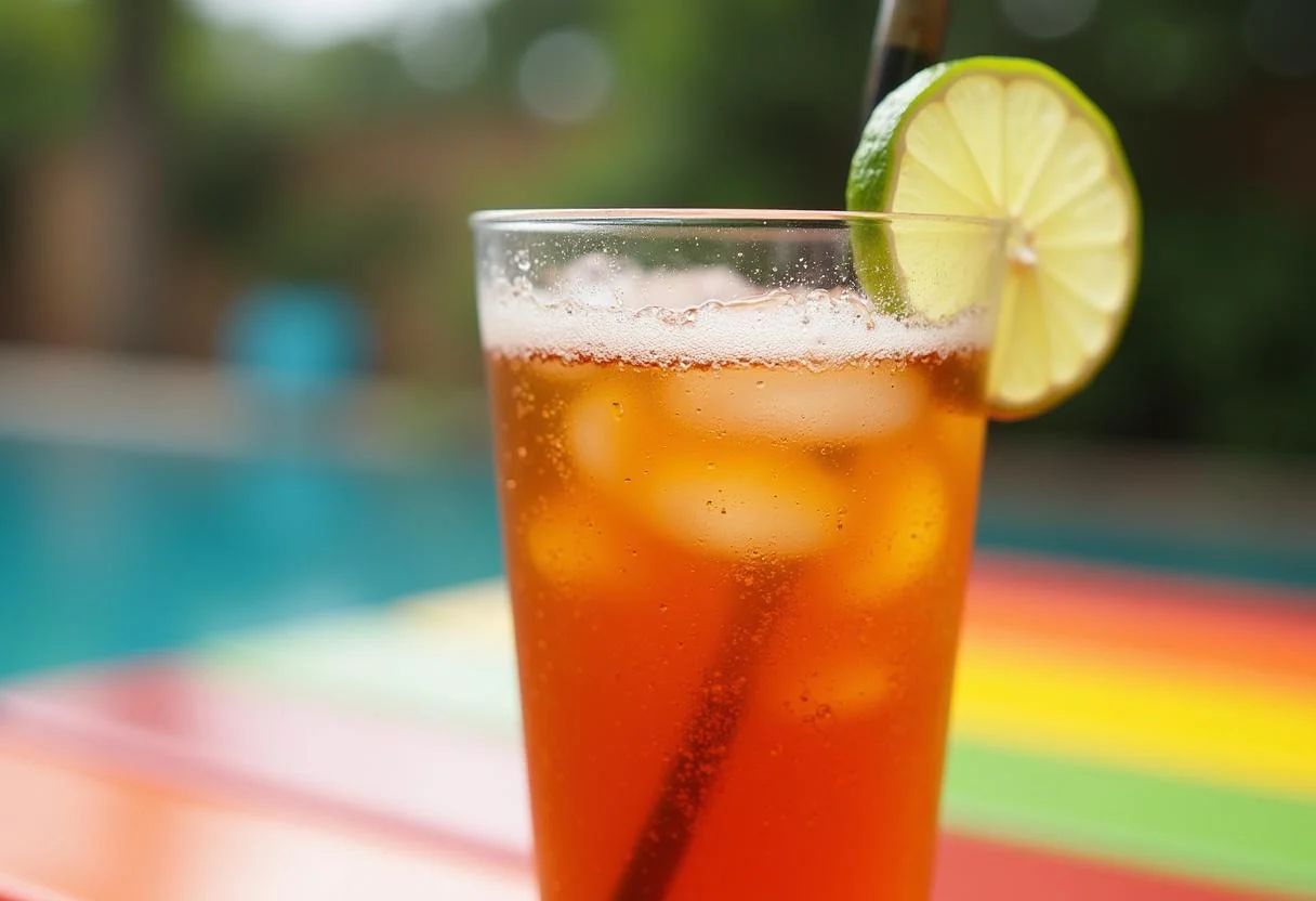 Copo de Guaraná Antarctica Zero decorado com limão, perfeito para piqueniques de verão.