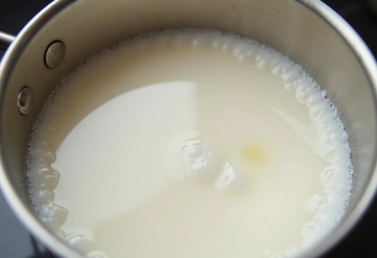 Leite em temperatura controlada durante a pasteurização, essencial para entender o que leite pasteurizado significa.