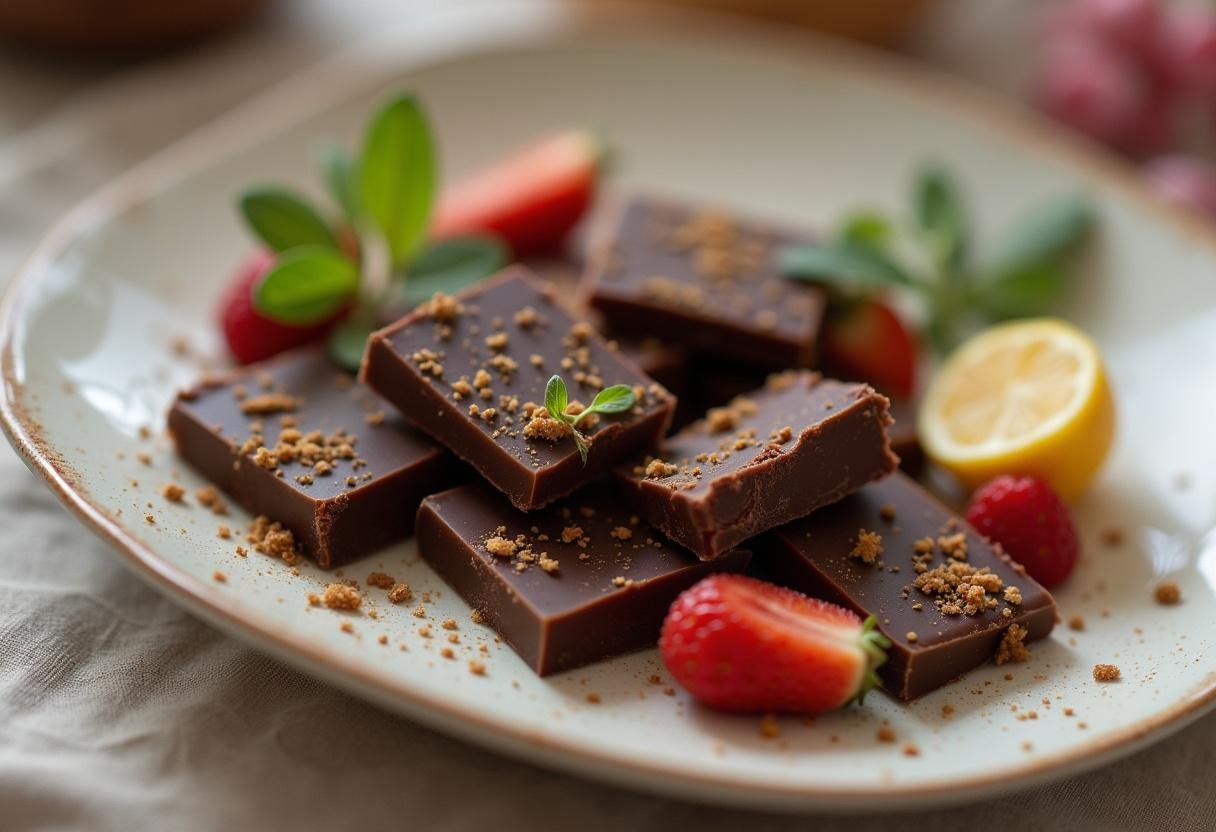 Deliciosos chocolates feitos com manteiga de cacau, prontos para agradar em qualquer ocasião.