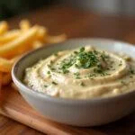 Delicious homemade molho para batata frita served with crispy fries, perfect for a snack.