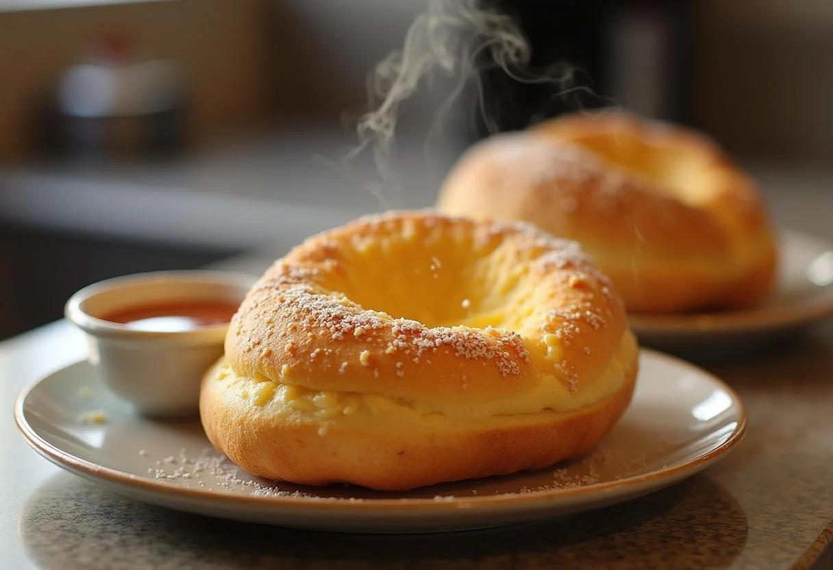Pão com queijo quente e crocante servido em um prato, com foco nas calorias de um pão com queijo quente.