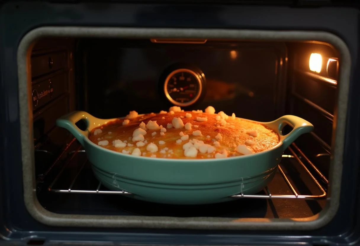 Peixe viola sendo colocado no forno para assar até a perfeição.