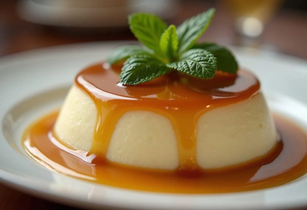 Pudim de doce de leite fácil finalizado, perfeito para servir como sobremesa.