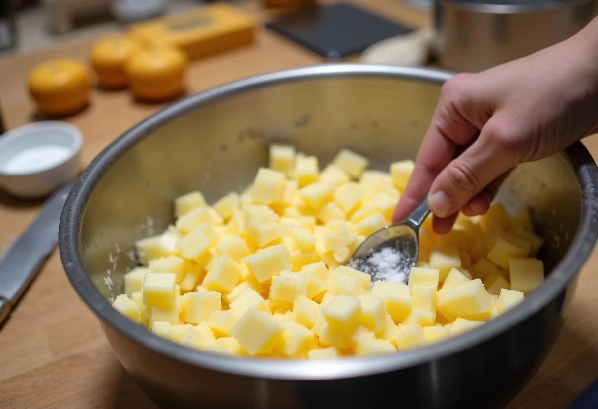 Misturando sal nos coalhos de queijo meia cura, um passo chave para fazer queijo minas meia cura.