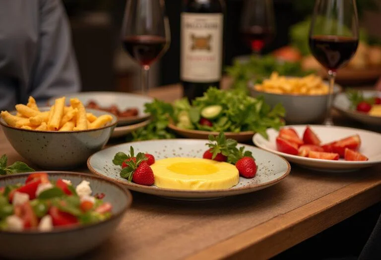 Inviting table setting featuring Queijo Raclette Derretido, perfect for a cozy gathering.
