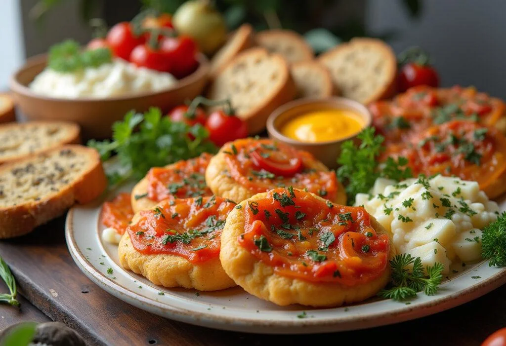 Prato com requeijão Scala e pães variados, perfeito para um lanche delicioso.