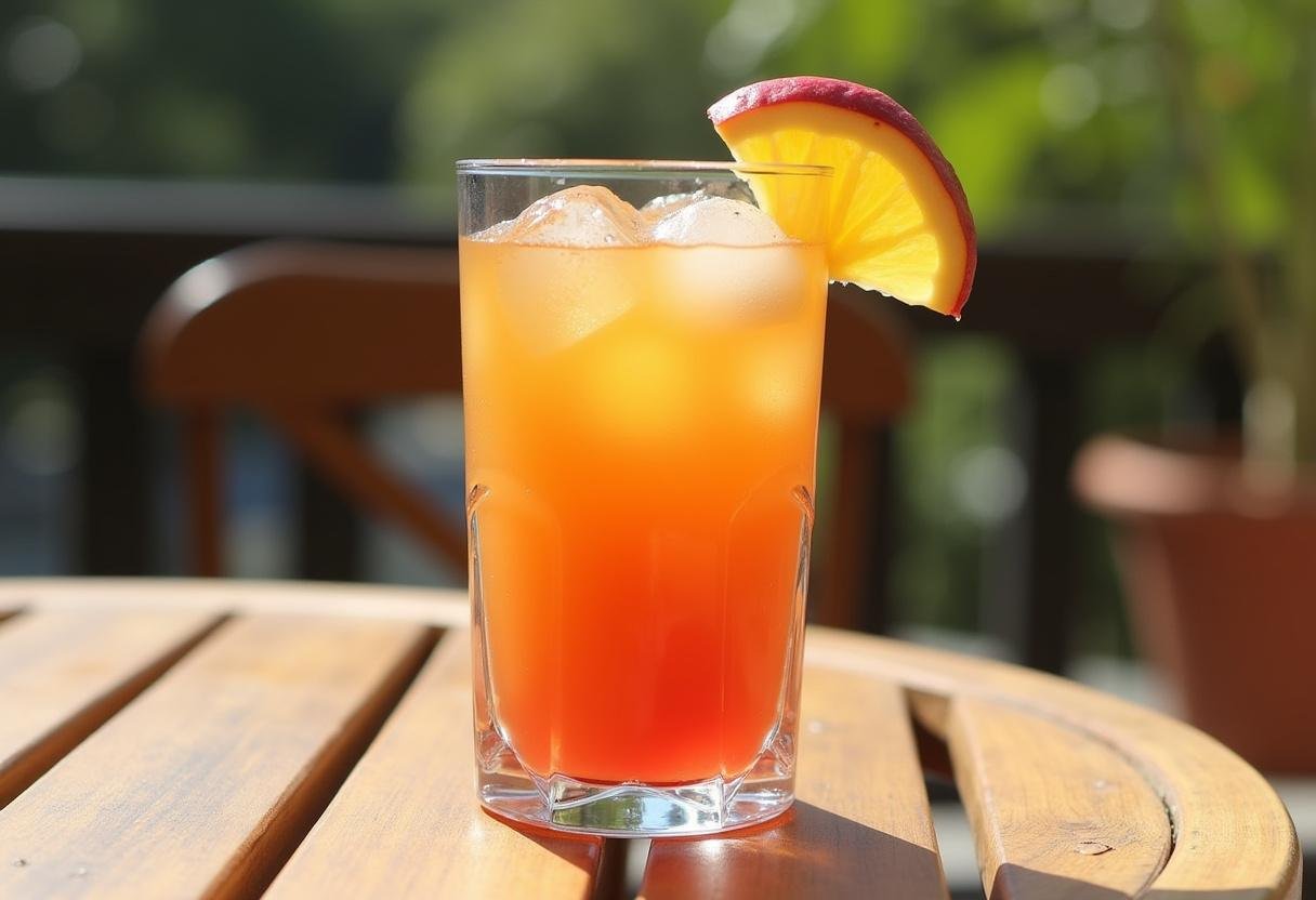 Refreshing glass of Maguari suco concentrado, perfect for enjoying on a warm day.