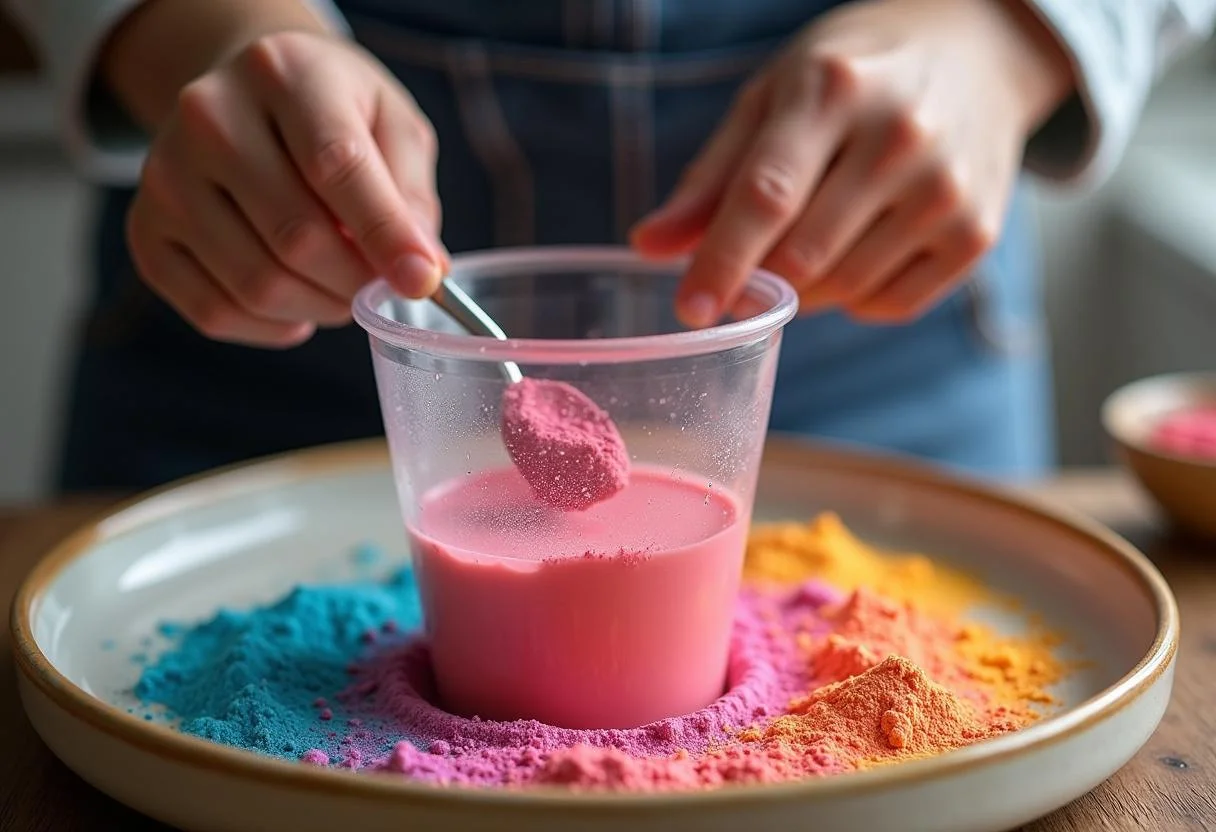 Misturando Suco Mid em pó com água para fazer um refresco econômico.