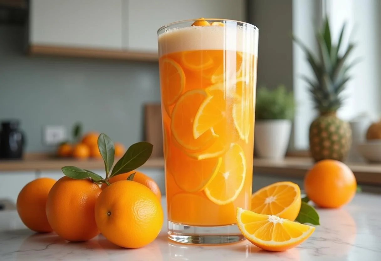 Laranjas Bahia prontas para serem espremidas para fazer o Suco de Laranja Bahia Natural.