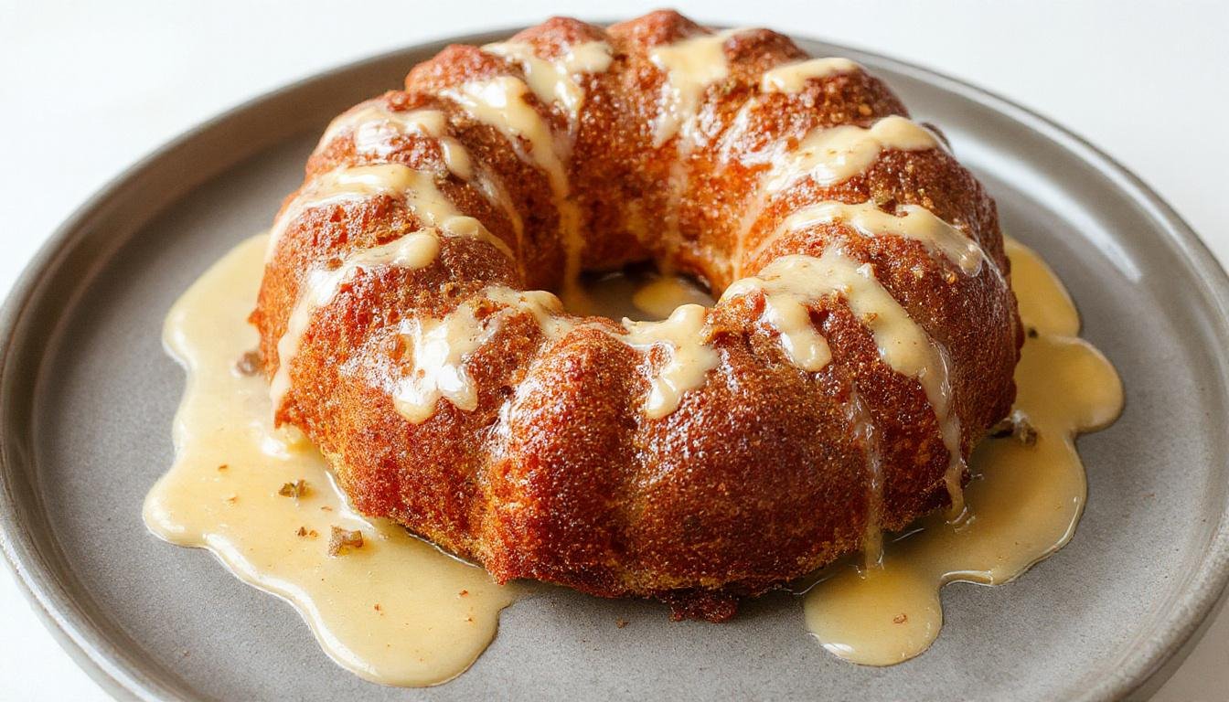 Torta de milho dourada com uma crosta levemente crocante, decorada com um pouco de manteiga derretida por cima e um fundo de toalha de linho branca, a imagem mostra uma fatia do bolo revelando sua textura macia e cremosa, com pequenos pedaços de milho visíveis ao corte, tudo apresentado de forma apetitosa e acolhedora