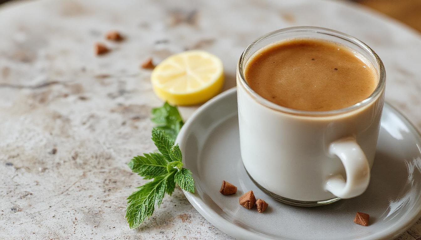 Tampa de um prato de café da manhã com três ingredientes visíveis: fatias de pão tostado com manteiga, ovos estrelados com gemas douradas, e fatias de queijo derretido, tudo disposto de forma apetitosa em um prato branco sobre uma toalha de mesa de linho claro