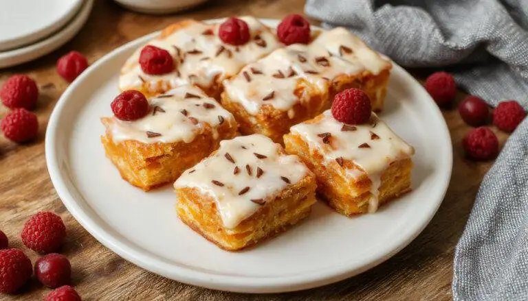Imagem de doces conventuais portugueses dispostos elegantemente em uma travessa de porcelana, apresentando cores vibrantes como amarelo, bege e marrom, com texturas variadas de massas e recheios, decorados com açúcar de confeiteiro e frutos secos, em um ambiente rústico e acolhedor.