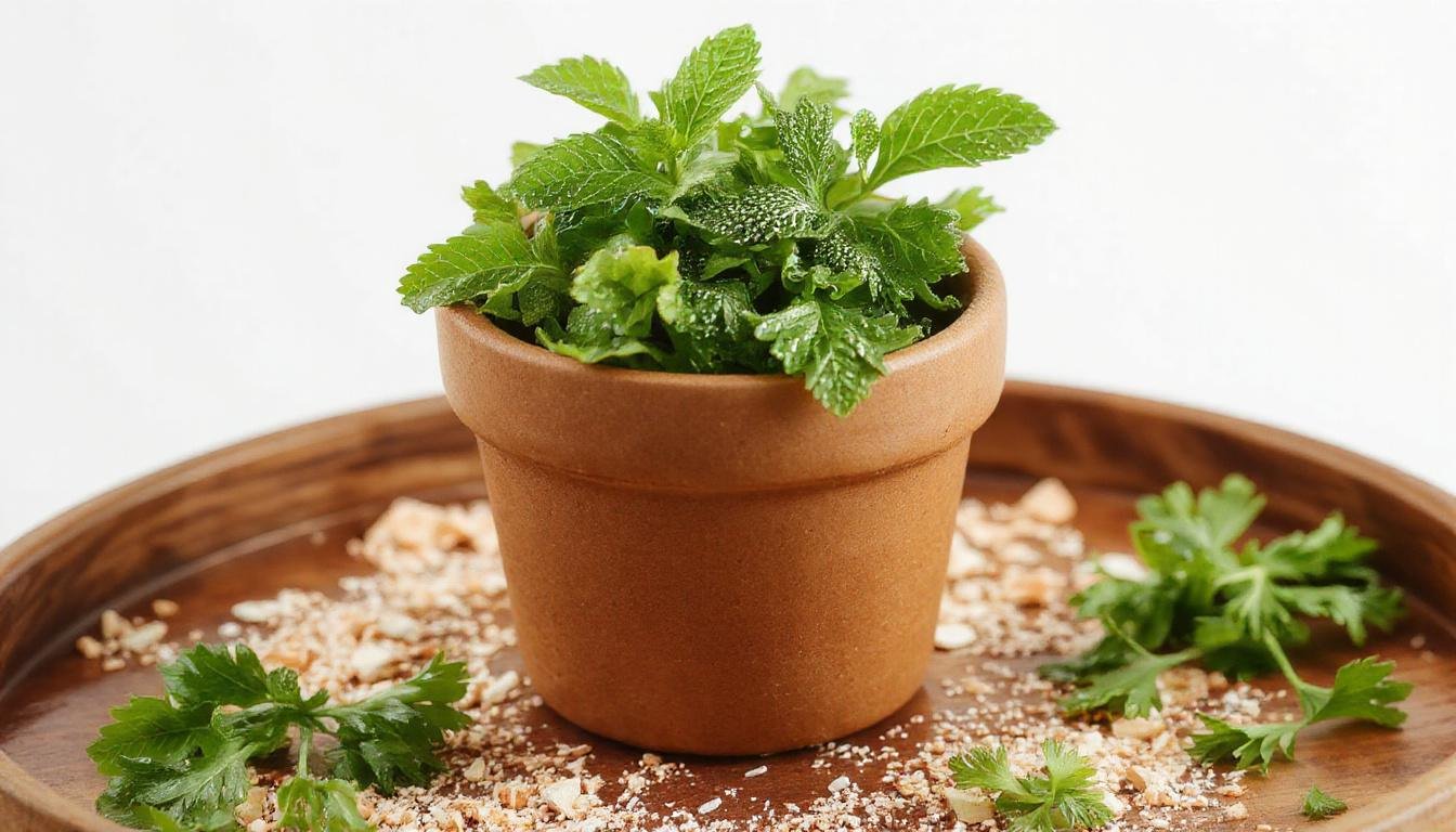 Prato de jardineira de pota servido em um prato raso, com pedaços de pota em molho vermelho, acompanhado de legumes coloridos e arroz branco ao lado, decorado com salsinha fresca, apresentado de forma apetitosa sobre uma mesa de madeira clara.